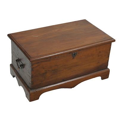 Indonesian Mahogany Storage Chest with Wrought Iron Fittings