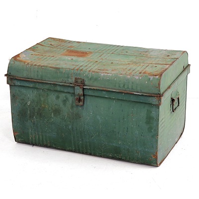 Vintage Metal Travel Trunk