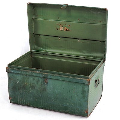 Vintage Metal Travel Trunk