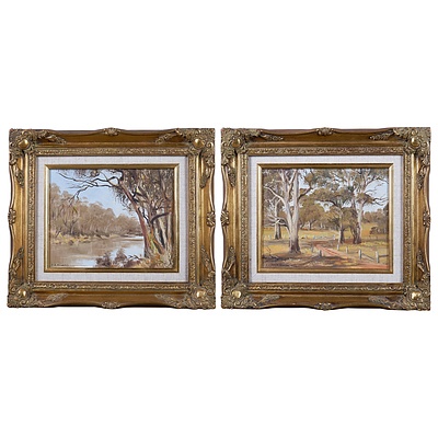 Dawn Howard, Australian Landscapes, Oil on Board, each 19 x 24 cm (2)