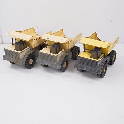 Three Vintage Tonka Tip Trucks