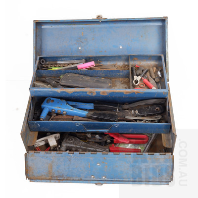 Two Vintage Tool Boxes with Assorted Tools