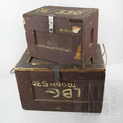 Two Vintage Wooden Ammunition Crates (2)