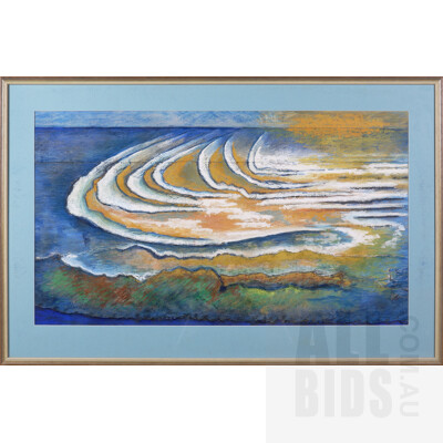 Shirley Crapp, Salt Swirls Near Wyndham, Pastel Gouache & Collage, 55 x 97 cm