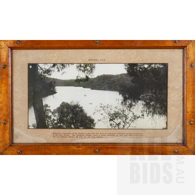 Vintage NSW Railway Carriage Black & White Photograph of Berowra, New South Wales, 18 x 39 cm, Mid 20th Century
