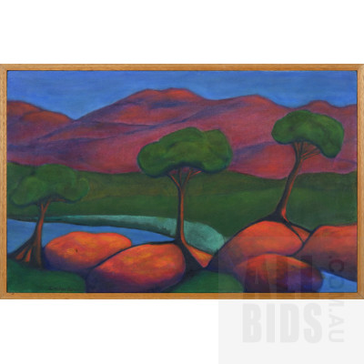 Evelyn Brown, Evening Light 1988, Oil on Canvas, 38 x 60 cm