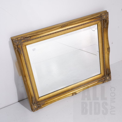 Contemporary Classical Style Giltwood Bevelled Glass Mirror