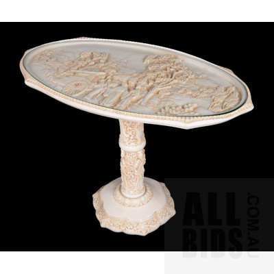 Contemporary Chinese Cast Metal and Composite Lamp Table