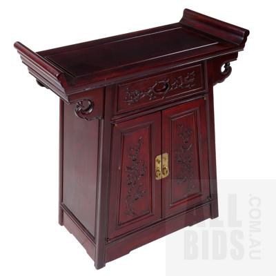 Contemporary Chinese Stained Hardwood Alter Cabinet