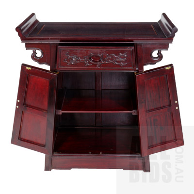 Contemporary Chinese Stained Hardwood Alter Cabinet