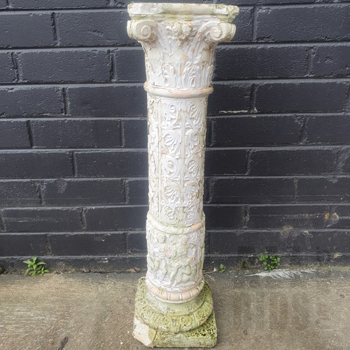 Vintage Cast Composite Classical Style Garden Pedestal