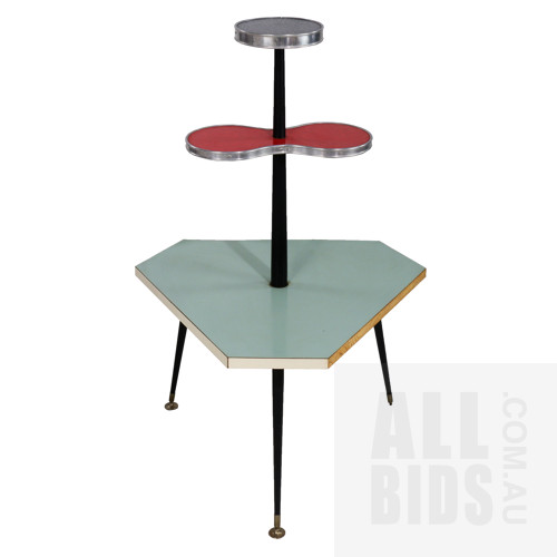 Retro Hexagonal Tiered Table With Multi Coloured Laminex Tops