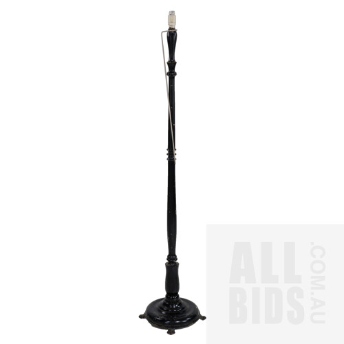 Vintage Black Painted Standard Lamp