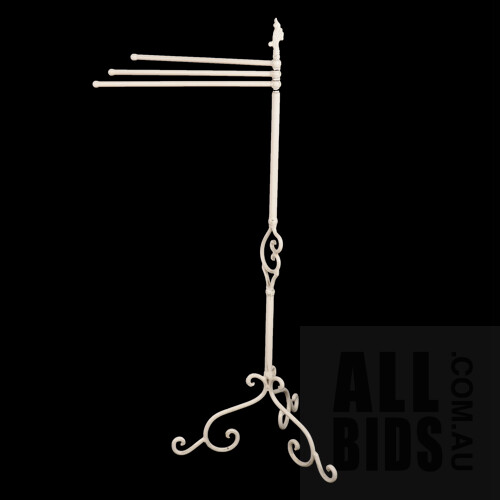 Reproduction Wrought and Painted Metal 'Shabby Chic' Style Clothes of Airing Rack, Height 114cm