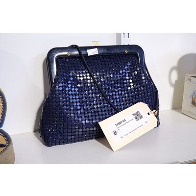 Retro Navy Blue Mesh Handbag