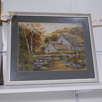 Original Watercolour of a Pastoral Scene Signed Lower Right R. Proctor