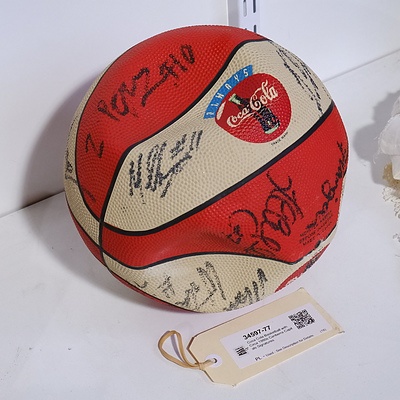 Coca Cola Basketball with Circa 1990s Canberra Capitals Signatures