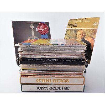 Quantity of Approximately 40 Vinyl LP Records, Mostly Classical Music, Including Two Boxed Sets
