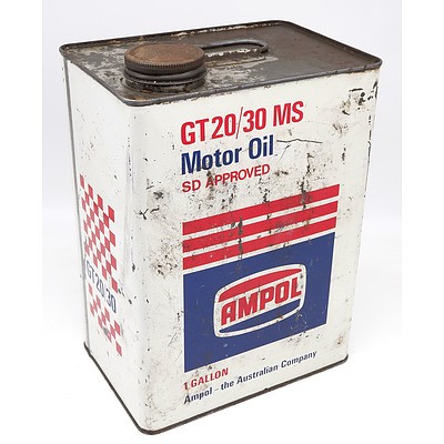 Vintage Ampol GT20/30 MS One Gallon Tin