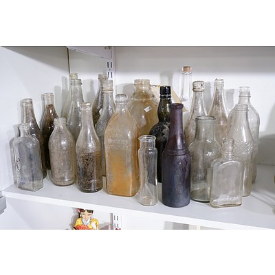 Various Vintage Glass Bottles including Johnnie Walker