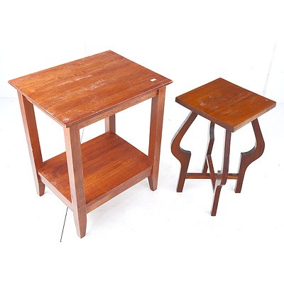 Arts and Crafts Style Maple Side Table and a Contemporary Timber Side Table (2)