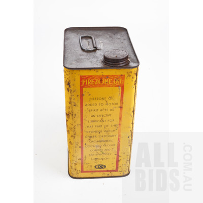 Vintage Firezone One Gallon Oil Tin
