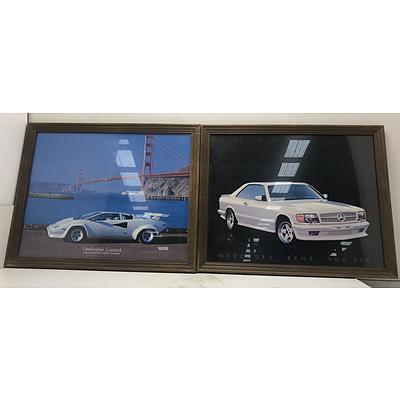 Lamborghini and Mercedes Framed Car Prints