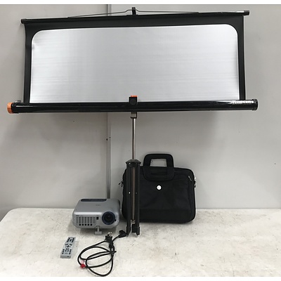 NEC LT220 DLP Projector With Screen