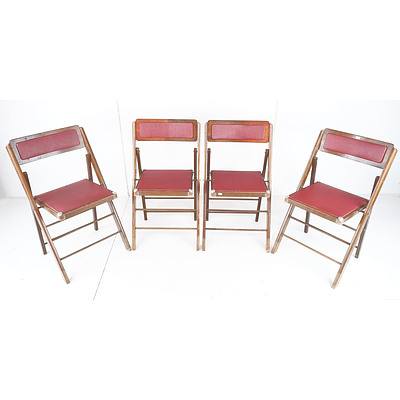 Set of Four Vintage Folding Chairs - Makers Label Below for Trump - Circa 1960s