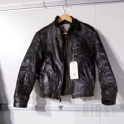 Vintage Scottish Aero Leather Jacket, Size 34