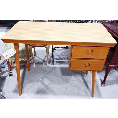 Retro Two Drawer Student Desk With Laminex Top
