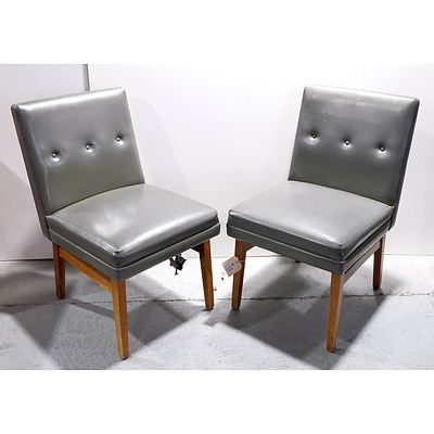 Pair Vinyl Upholstered Chairs - Ex Government by Repute, Circa 1960s