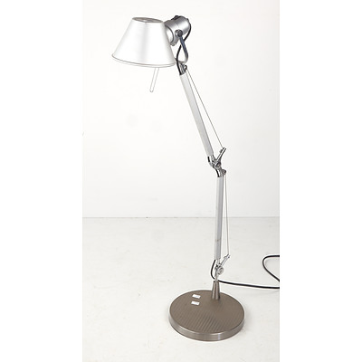 Contemporary Adjustable Brushed Steel Desk Lamp