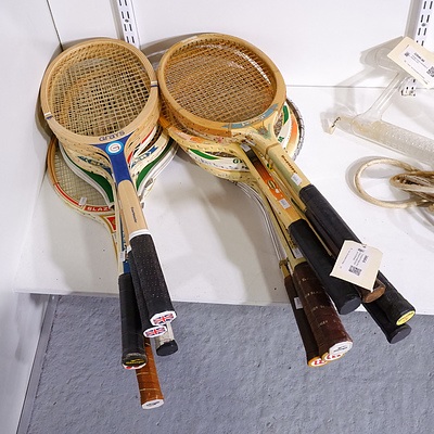 15 Assorted Vintage Tennis Racquets including Slazenger and Wimbledon