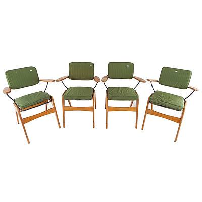 Four Fler Executive Dining Chairs, Designed by Fred Lowen