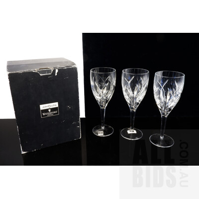 Three Waterford Crystal Red Wine Glasses in the John Rocha Signature Series in Original Boxes