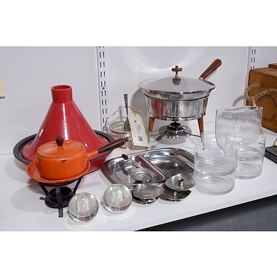 Group of Assorted Homewares including Tarnow Glass and Maxwell Williams Tagine