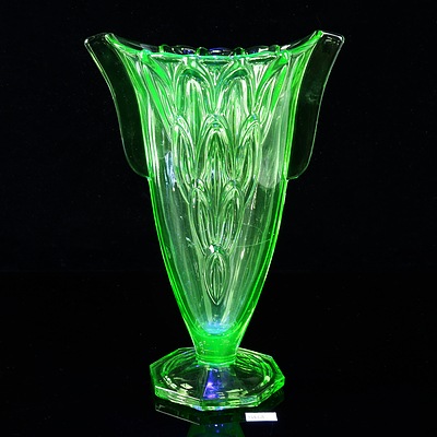 Art Deco Uranium Glass Vase