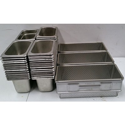 Lot Of Assorted Small Stainless Steel Food Preparation Tubs - Lot Of 42