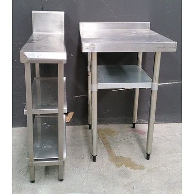 Pair Of Preparation Stainless Steel Bench/Shelves