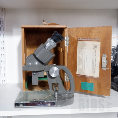 Vintage Griffin & George Pty Ltd Twin Lens Microscope in Timber Case