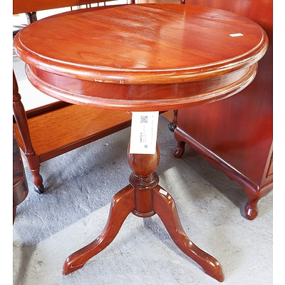 Antique Style Cedar Pedestal Wine Table
