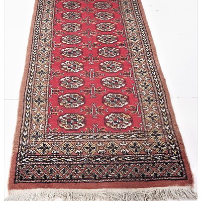 Afghan Hand Knotted Pure Wool Tribal Bokkhara Runner