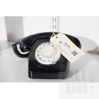 Vintage Black Rotary Dial Telephone