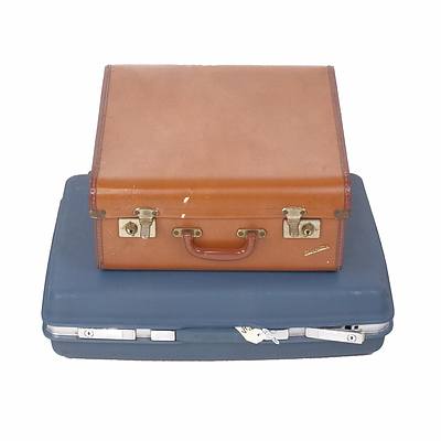 Retro Samsonite hardshell Suitcase and a Vintage Manhattan Travel Case (2)