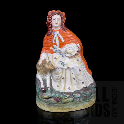 Large Victorian Staffordshire Pottery Figure, 19th Century