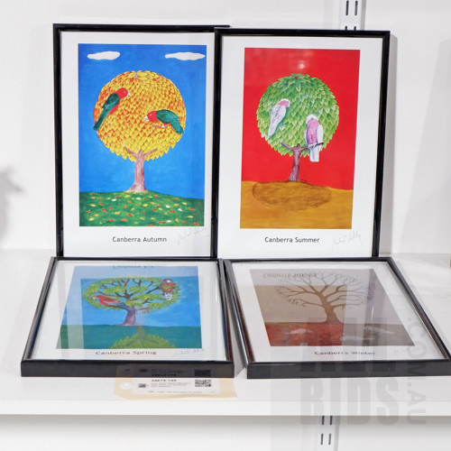 Four Hand Signed Michael Ashby Prints of Canberra's Four Seasons