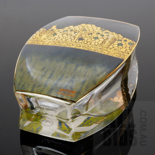 Boxed Goebel Glass Vase Decorated After Gustav Klimt's 'Judith'