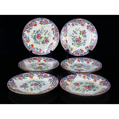 Set of Six Antique Spode 'Willis' Pattern Plates - No 3184