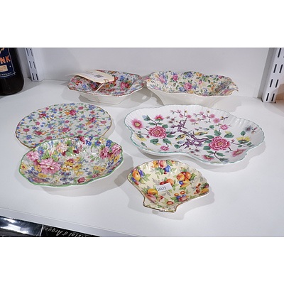 Assorted Chintz Porcelain Pieces including Royal Winton and James Kent